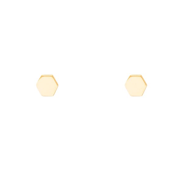 گوشواره طلا 18 عیار زنانه پرسته مدل شش ضلعی