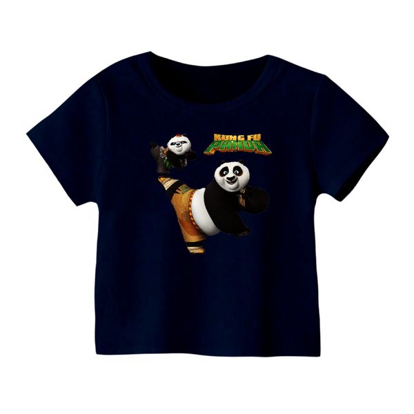 تی شرت آستین کوتاه بچگانه مدل پاندا کنگفوکار کد ۱ رنگ سورمه ای