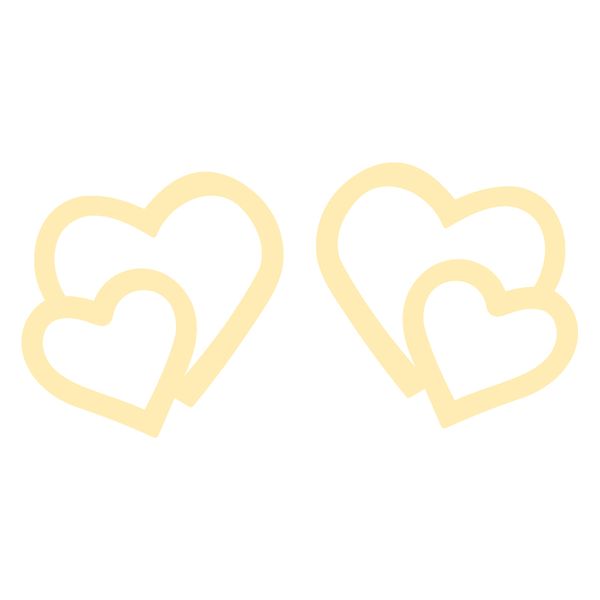 گوشواره طلا 18 عیار زنانه کرابو طرح دو قلب مدل Kr5264