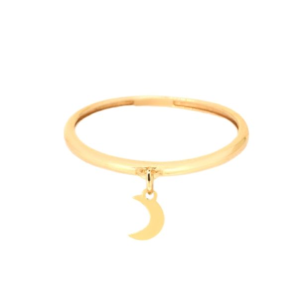 انگشتر طلا 18 عیار زنانه ماوی گالری مدل رینگ و ماه لیزری