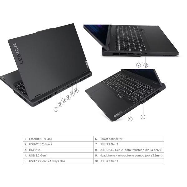 لپ تاپ 16 اینچی لنوو مدل Legion Pro 5 16IRX8-i9 13900HX 32GB 2SSD RTX4070 - کاستوم شده