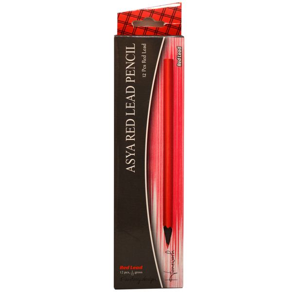 مداد قرمز آسیا مدل lead HB بسته 12 عددی