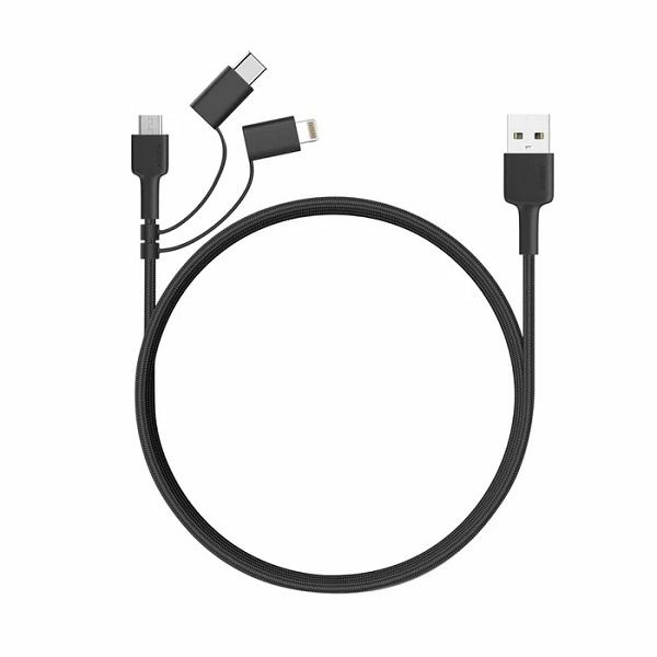 کابل تبدیل USB به لایتنینگ / USB-C / microUSB آکی مدل CB-BAL5 طول 1.2 متر