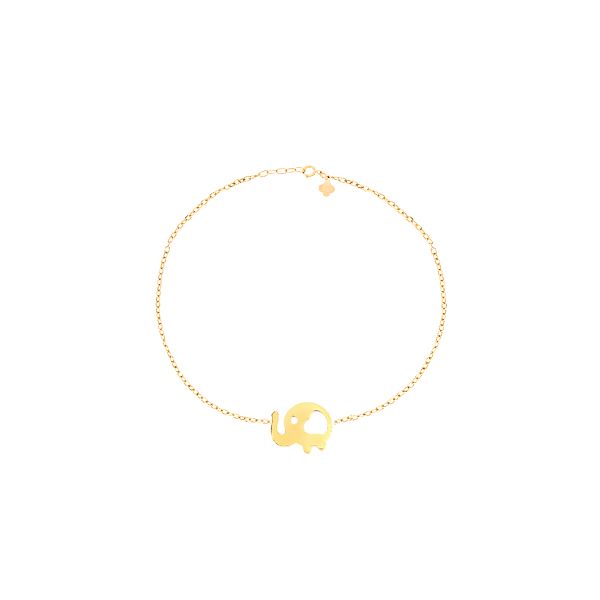 دستبند طلا 18 عیار دخترانه ماوی گالری مدل فیل لیزری