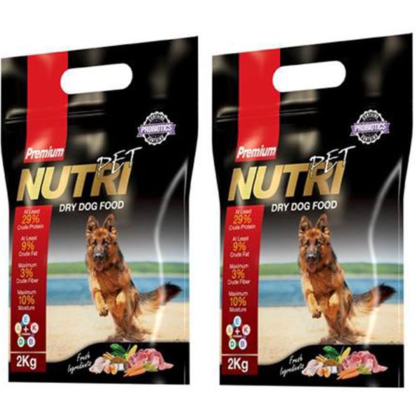 غذای خشک سگ پروبیوتیک نوتری پت مدل Premium 29 Percent وزن 4 کیلوگرم بسته 2 عددی