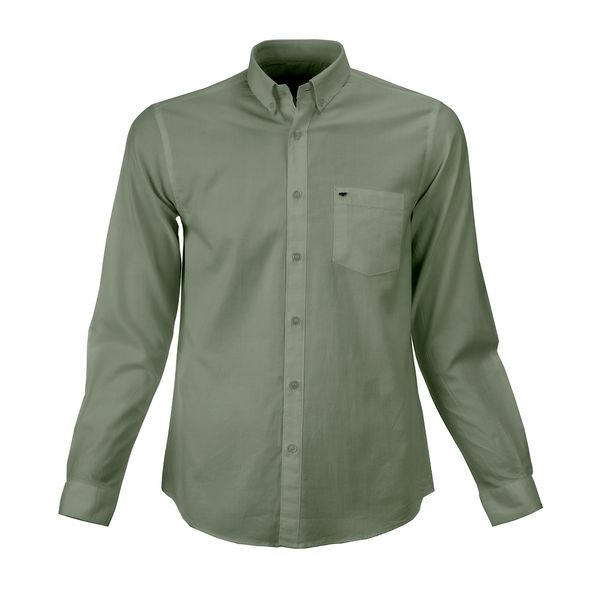 پیراهن آستین بلند مردانه سبز امشاسپند مدل AM-Honest