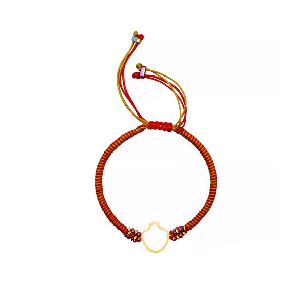 دستبند طلا 18 عیار زنانه روبی آرت گالری مدل بافت انار