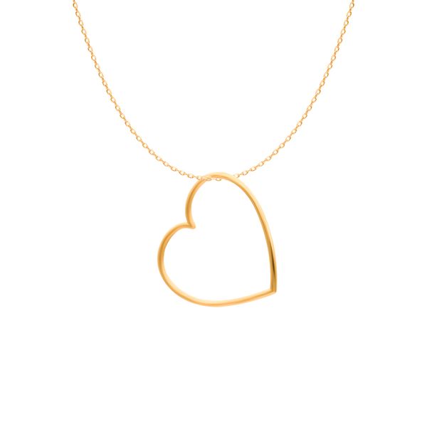 گردنبند طلا 18 عیار زنانه گالری روبی مدل قلب 