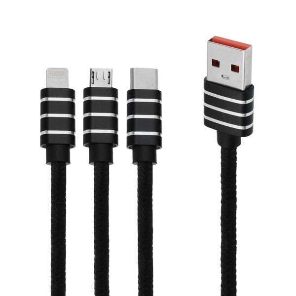 کابل تبدیل USB به لایتنینگ/USB-C/microUSB دکین مدل DK_A19 طول 1 متر