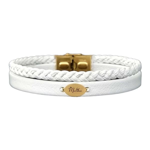 دستبند طلا 18 عیار زنانه وی وی گلد گالری مدل اسم ملیکا کد WS2241