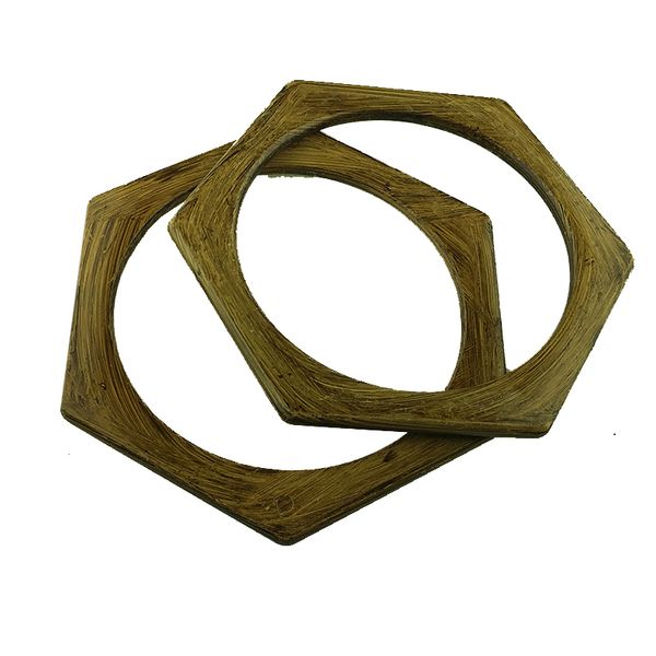 دسته کیف طرح چوب مدل شش ضلعی کد PLS-6Ls بسته 2 عددی