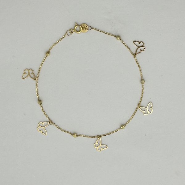 دستبند طلا 18 عیار زنانه مدل D024 طرح آویز دار