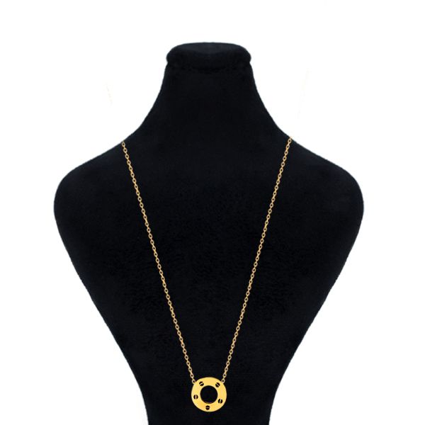 گردنبند طلا 18 عیار زنانه ماوی گالری مدل دایره لیزری