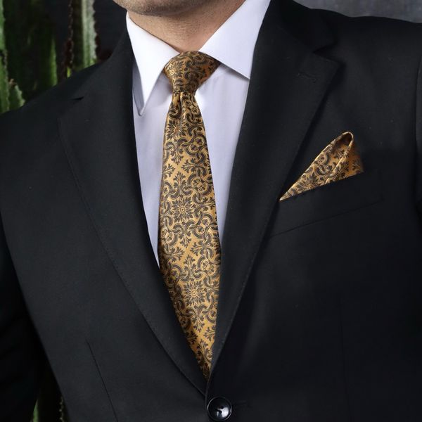 ست کراوات و دستمال جیب مردانه نسن مدل TM8