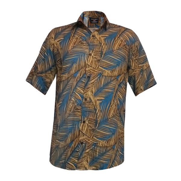 پیراهن آستین کوتاه مردانه مدل هاوایی پر طاووس کد H-P-T