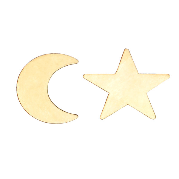 گوشواره طلا 18 عیار زنانه عدنان مدل ماه و ستاره PO88