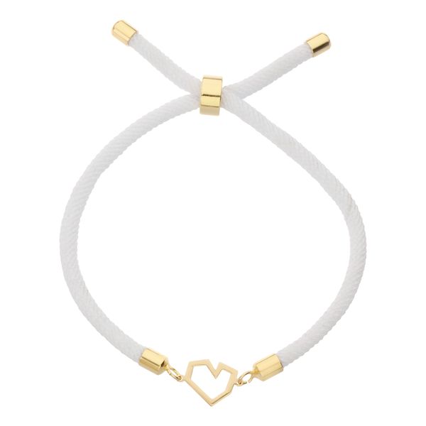 دستبند طلا 18 عیار زنانه گالری شیدا مجد مدل قلب شکسته توخالی بندی سفید