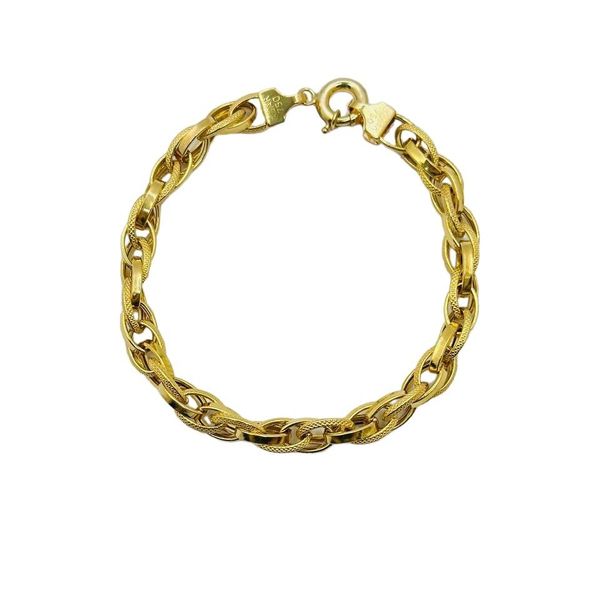 دستبند طلا 18 عیار زنانه طلای کامک مدل زنجبری تراش