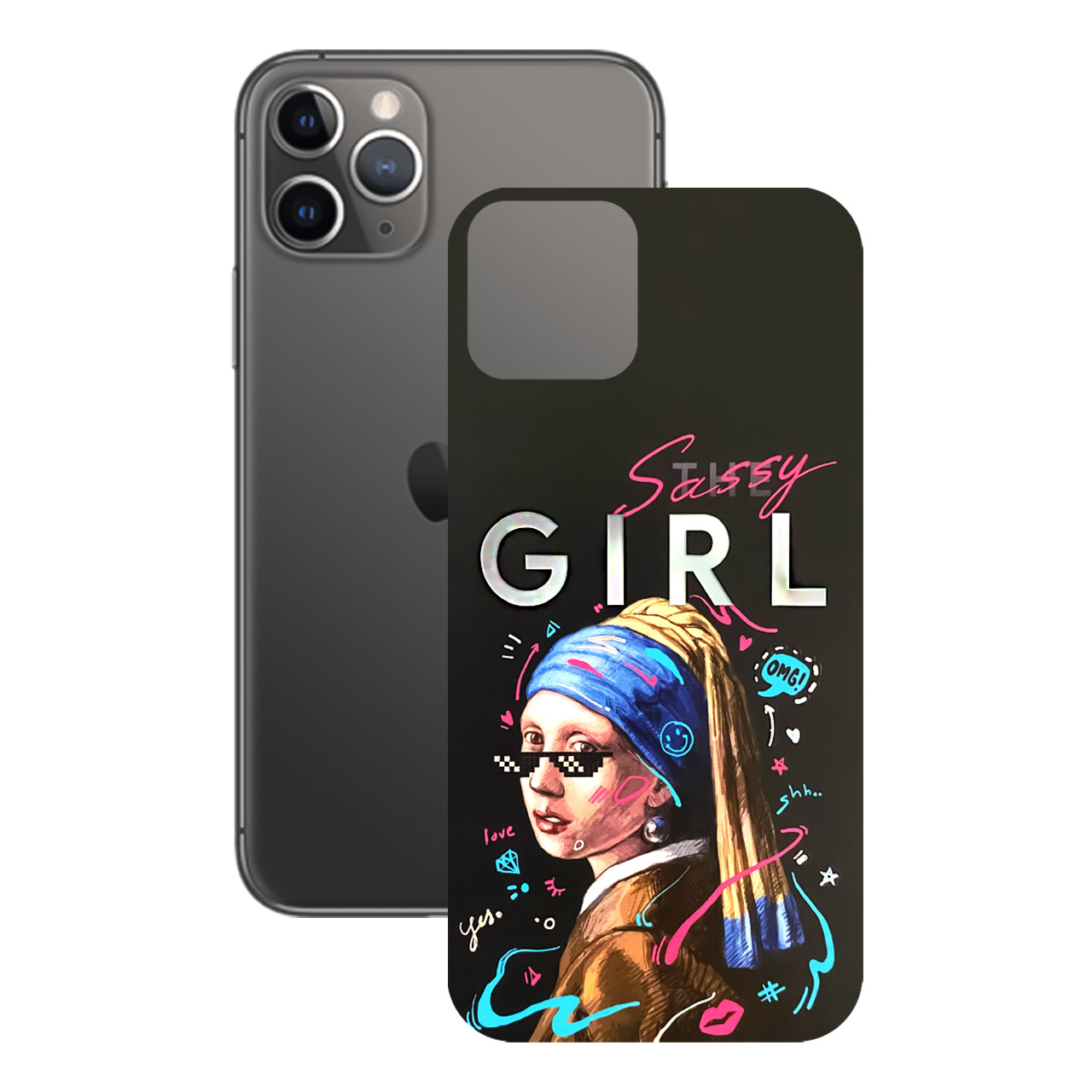 برچسب پوششی راک اسپیس طرح Girl مناسب برای گوشی موبایل اپل iPhone 11 Pro