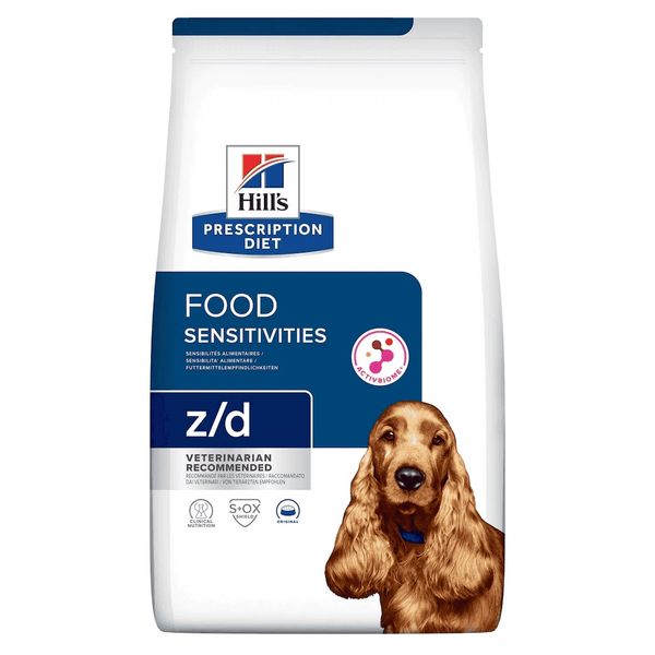 غذای خشک سگ هیلز مدل فود سنستیو z/d وزن 10 کیلوگرم