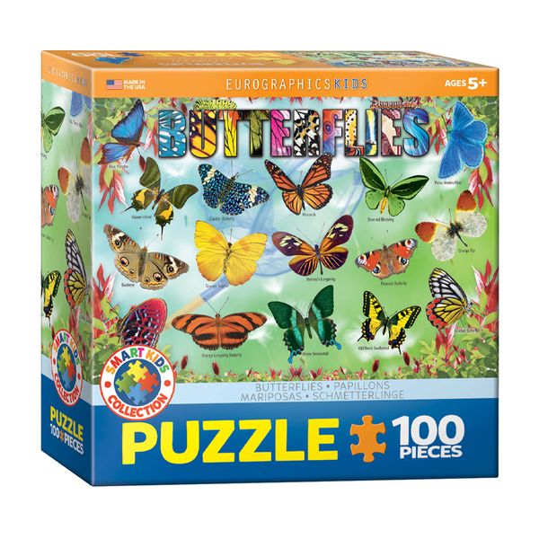 پازل 100 تکه یوروگرافیکس پازلز مدل Garden Butterflies كد 5485-6100