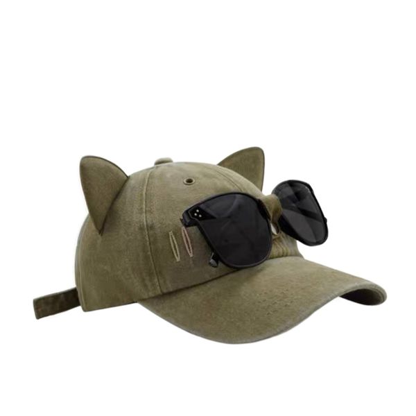 کلاه کپ مدل سنگشور کتان به همراه عینک