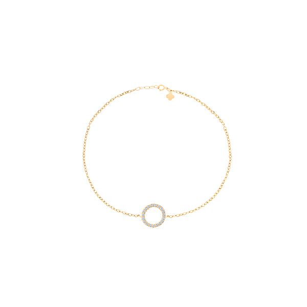 دستبند طلا 18 عیار زنانه ماوی گالری مدل دایره نگینی