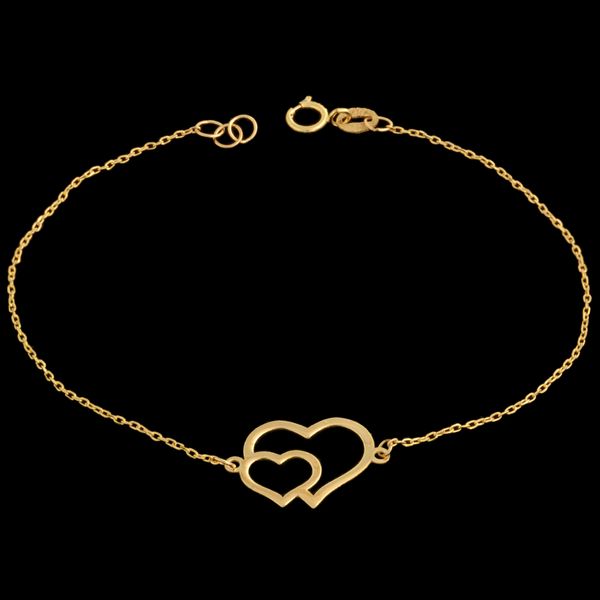 دستبند طلا 18 عیار زنانه طلای مستجابی مدل قلب لیزری کد 705