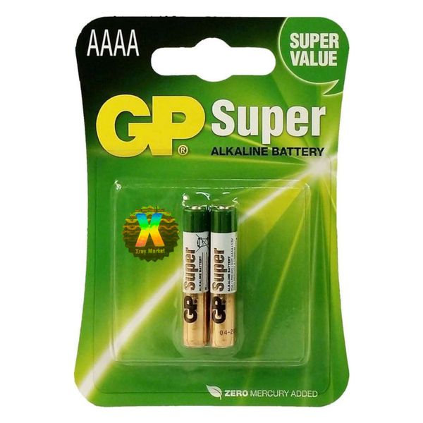 باتری نیم قلمی جی پی مدل   Super Alkaline AAAA XARY بسته دو عددی
