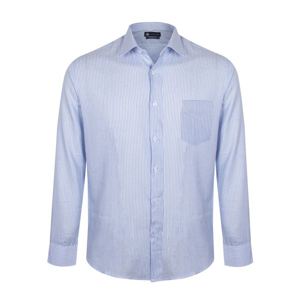 پیراهن آستین بلند مردانه ناوالس مدل راه راه PESCARA رنگ آبی