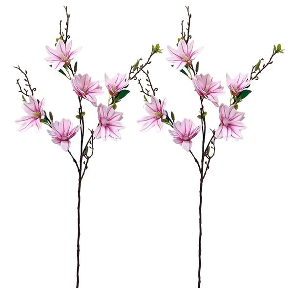 گل مصنوعی مدل شاخه شکوفه مگنولیا بسته دو عددی
