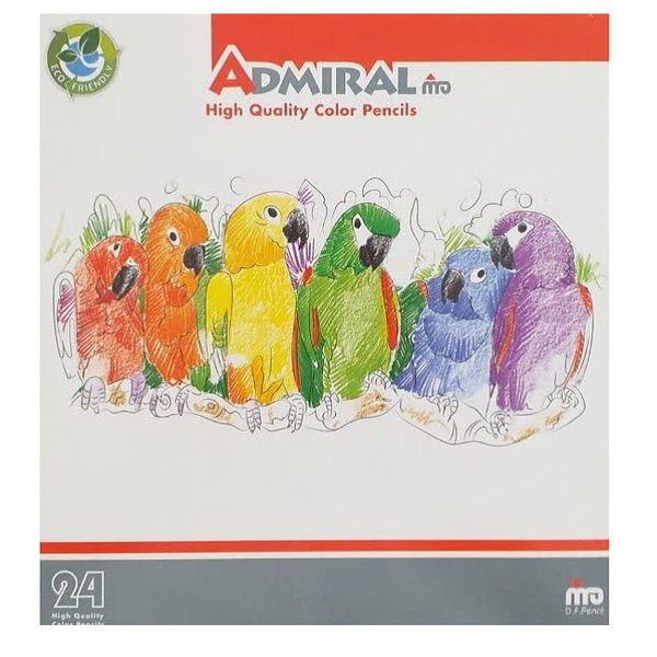 مداد رنگی 24 رنگ آدمیرال مدل طوطی کد 001