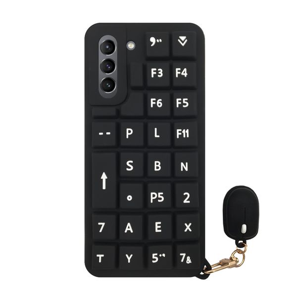 کاور دکین مدل فیجت طرح Keyboard مناسب برای گوشی موبایل سامسونگ Galaxy S21 به همراه آویز