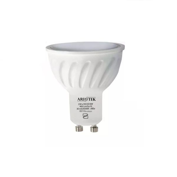 لامپ هالوژن اس ام دی 6 وات آریوتک مدل دیفیوزدار ka006 پایه GU10 بسته 10 عددی