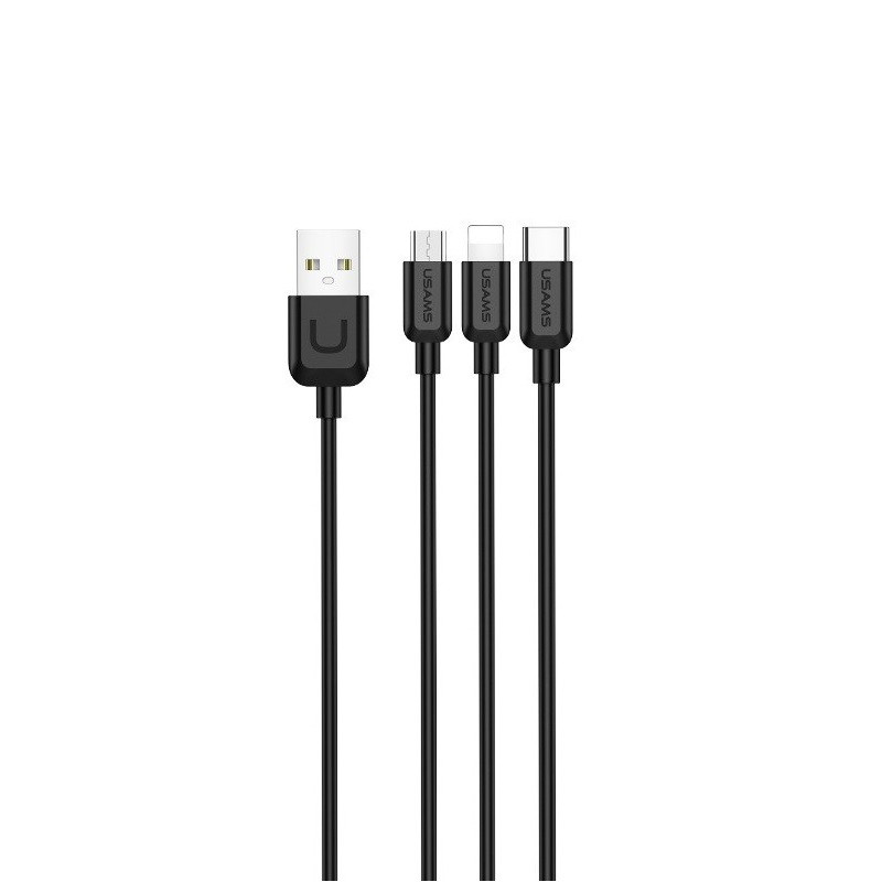 کابل تبدیل USB به microUSB /لایتنینگ/USB-C یوسمز مدل US-SJ324s طول 1 متر