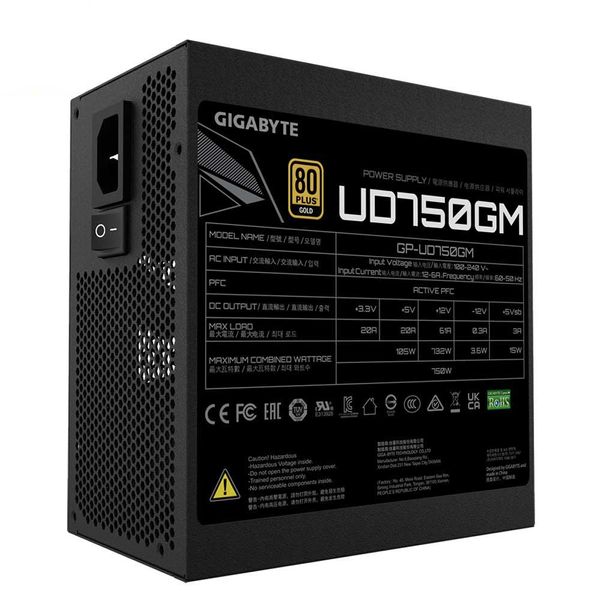 منبع تغذیه کامپیوتر گیگابایت مدل UD750GM 80+ GOLD
