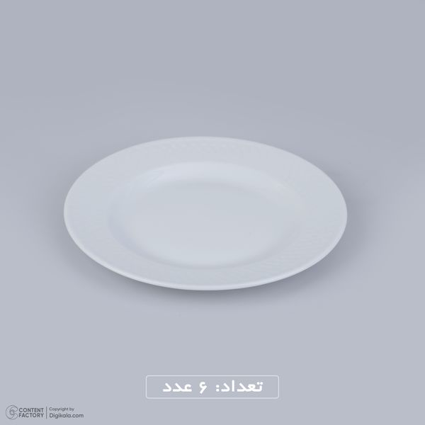 سرویس غذاخوری 28 پارچه چینی زرین ایران سری رادیانس مدل سفید درجه یک