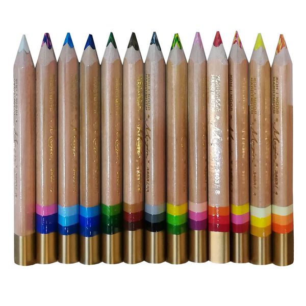 مداد رنگی 15 رنگ کوه نور مدل جامبو کد 152906 به همراه تراش و پاک کن