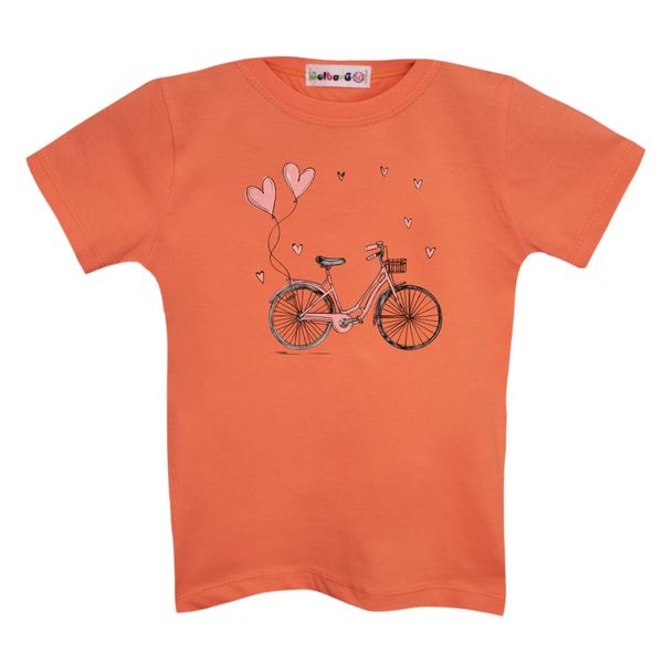تی شرت آستین کوتاه دخترانه مدل دوچرخه کد 2