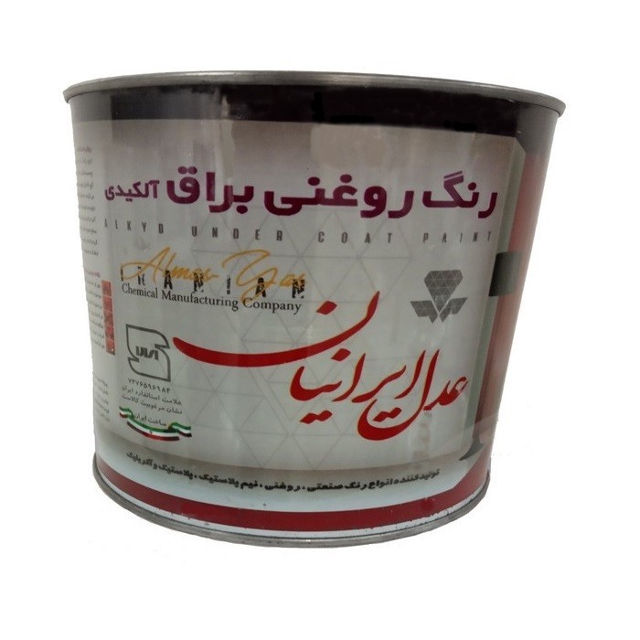 رنگ روغنی آلکیدی براق مشکی عدل ایرانیان کد 570 وزن 1 کیلوگرم