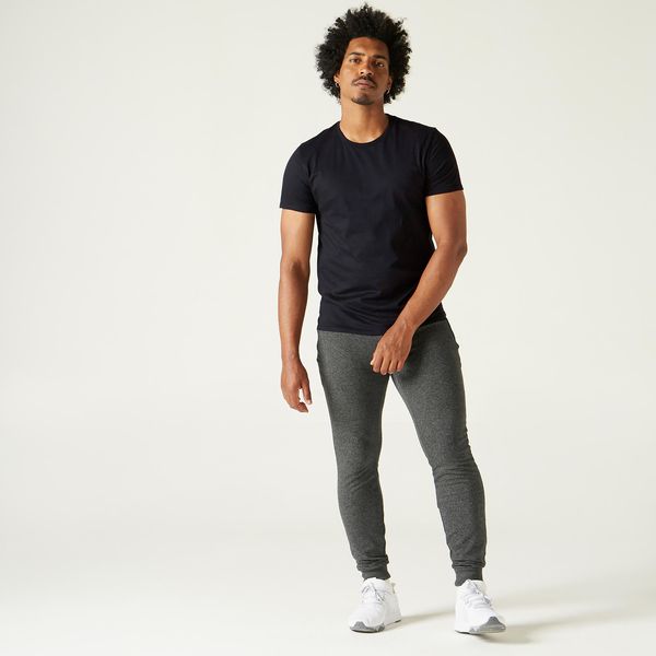 تی شرت ورزشی مردانه دکتلون مدل Fitness 100 رنگ مشکی