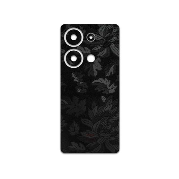 برچسب پوششی ماهوت مدل Black-Wildflower مناسب برای گوشی موبایل شیائومی Redmi Note 13 Pro 4G