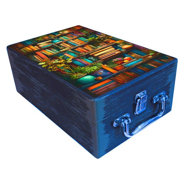  جعبه هدیه مدل چمدان چوبی طرح بهاری کد WS748