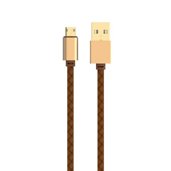 کابل تبدیل USB به microUSB اچ اند ام مدل چرم طول 1 متر
