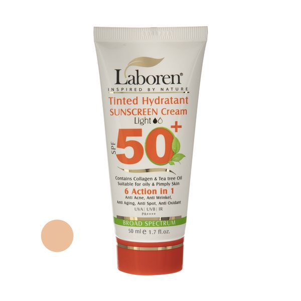 کرم ضد آفتاب رنگی لابورن +SPF50 کد 01 حجم 50 مناسب پوست های چرب حجم 50 میلی‌لیتر