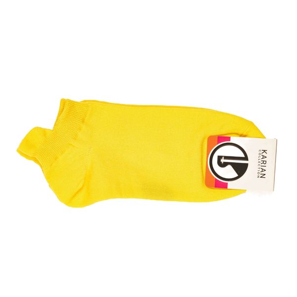 جوراب زنانه کاریان مدل سه پاشنه رنگ زرد