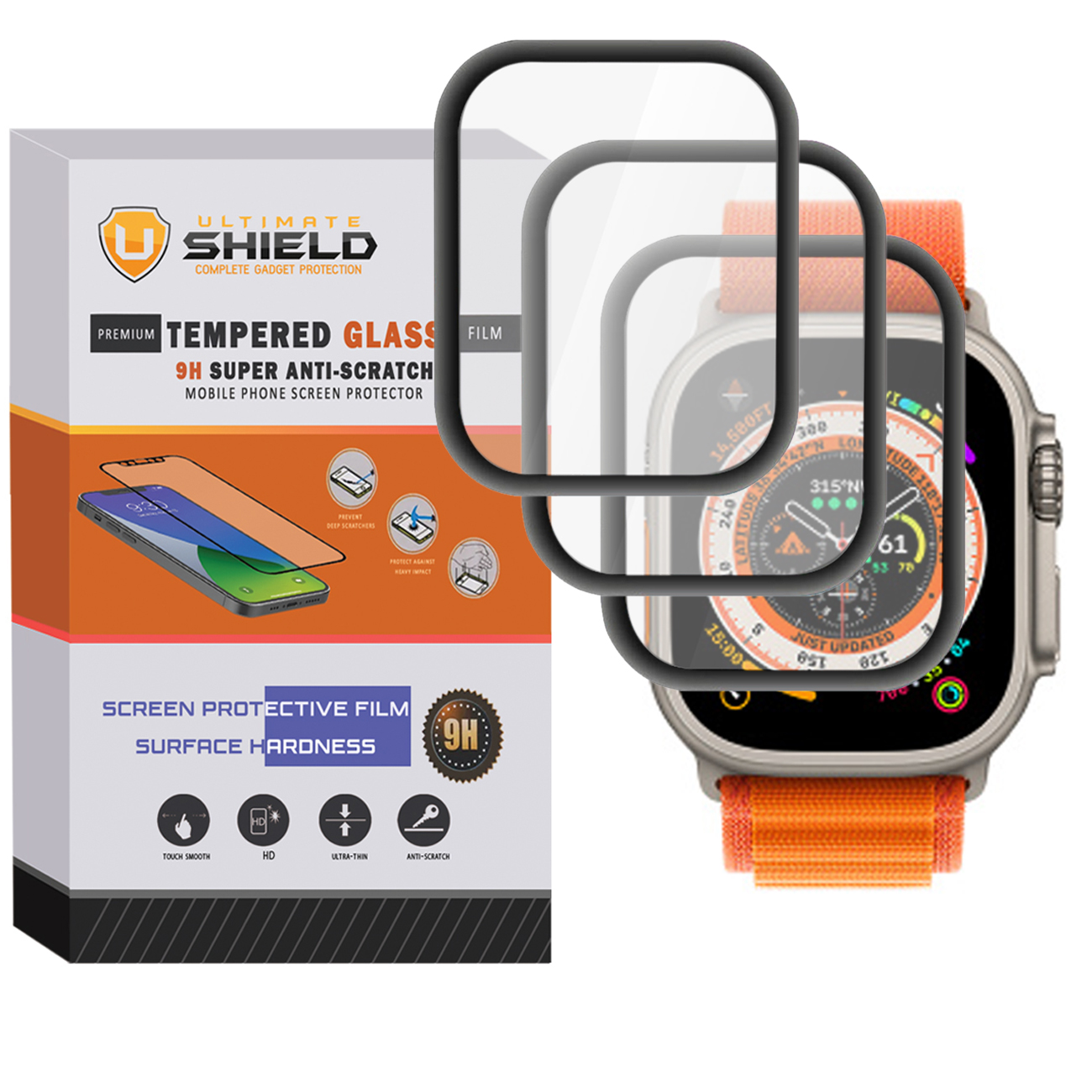 محافظ صفحه نمایش نانو آلتیمیت شیلد مدل ULT مناسب برای ساعت هوشمند الترا N8 بسته سه عددی