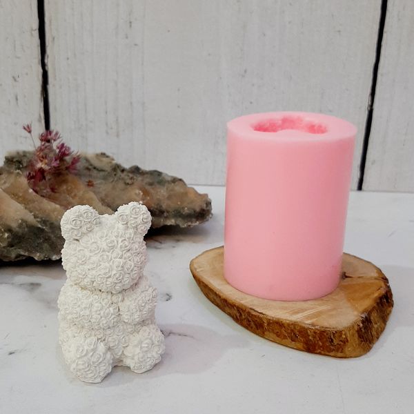 قالب شمع مدل خرس گل دار