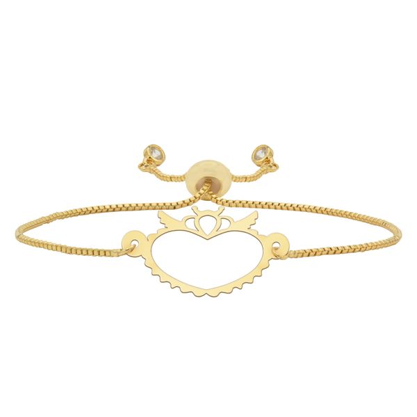 دستبند طلا 18 عیار زنانه شمیم گلد گالری مدل قلب D21