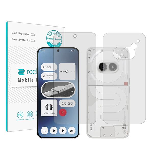 محافظ صفحه نمایش شفاف راک اسپیس مدل HyGEL مناسب برای گوشی موبایل ناتینگ Phone 2a به همراه محافظ پشت گوشی